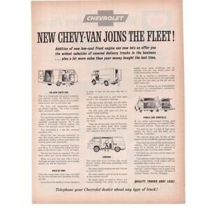 Chevrolet Van / Morrell Advertisement Vintage 1964 Automobilia Transportation